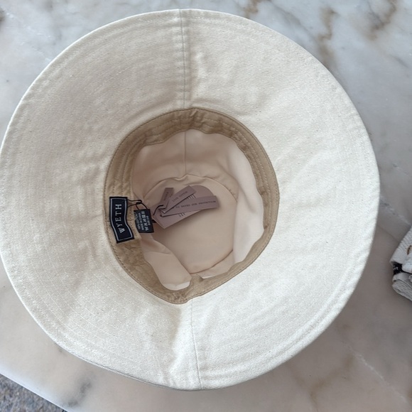 WYETH Sun Resort Hat Canvas Natural Ecru Cream Wide-Brim Hat Packable - Picture 12 of 16